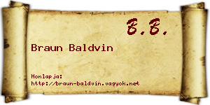 Braun Baldvin névjegykártya